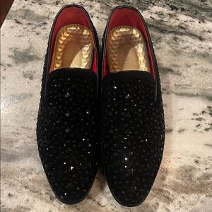 SHEIN Black Studded Men's Loafers